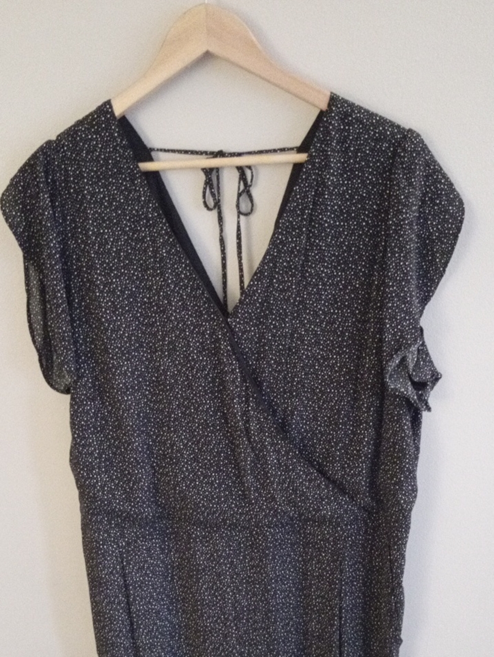 LOFT Plus Black Polka Dot V-Neck Romper Size 18